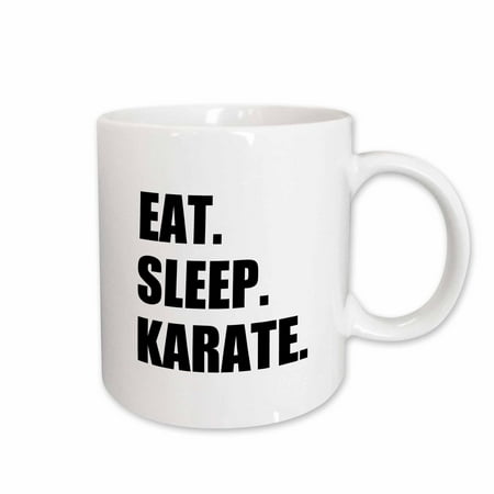 

3dRose Eat Sleep Karate - martial art enthusiast gift - black text typography Ceramic Mug 11-ounce
