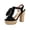 Black, variant on Heels for Women Block Chunky Platform Open Toe Fashion Sandals Tassel Party Evening Prom Dance Ankle Strap Dress Pumps Shoes Brown Size 8.5