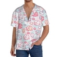 thumbnail image 1 of Balery Cute Sheep Camisa Casual de Manga Corta con Botones para Hombre, Texturizada, Estilo Cubano, para Playa, Verano-Large, 1 of 5