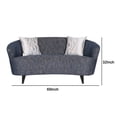 thumbnail image 2 of Benjara BM226719 Textured Fabric Upholstered Loveseat with Curved Back & Wooden Legs, Blue, 2 of 2