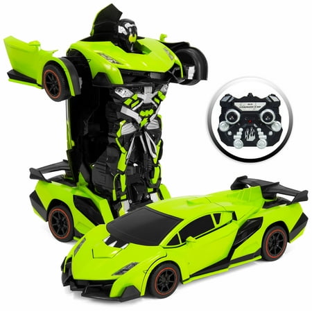 Best Choice Products 1:16 Scale Large Size Kids Interactive Transforming RC Remote Control Robot Drifting Sports Race Car Toy w/ Sounds, LED Lights - (Best Rc Car Shocks)