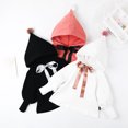 thumbnail image 4 of Sudadera con capucha para niña con pompón y manga abullonada con lazo de seda, 4 of 8