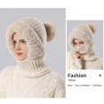 thumbnail image 4 of Women's -Lined Knitted Beanie Hat with Pompom â Windproof Warm Winter Cycling Cap, Plush Earmuff Skull Hat with Scarf Mask Set, 4 of 4