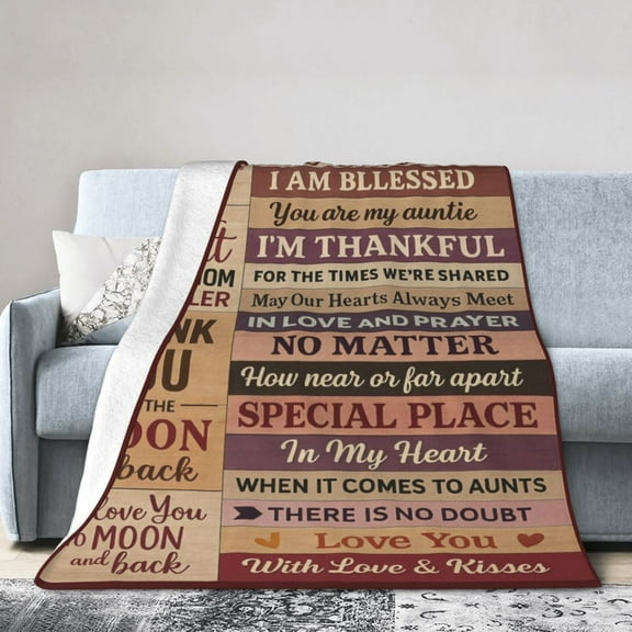 Dear Auntie - The Best Gift For Auntie Flannel Blanket for Adults – Cozy Throw for Sofa Bed or Office Use for All Seasons 50x40