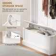 thumbnail image 5 of 3-In-1 Entryway Bench with Coat Rack, Hall Tree with Bench and Shoe Storage, 5 Hooks for Hallway Cream White, 5 of 5