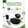 thumbnail image 2 of Wheat Straw Dinnerware Set - Cups, Plates and Bowls Sets for 4 with Reusable Cutlery Utensils - Unbreakable Wheatstraw Plastic Dinnerware Set with Fork Spoon Knife - Dishwasher Safe Camping Dishes Set, 2 of 5