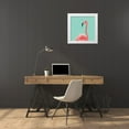 thumbnail image 3 of Stellar Design Studio 26x26 White Modern Wood Framed Museum Art Print Titled - Flamingo, 3 of 4