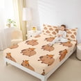 thumbnail image 3 of Erosebridal Kawaii Animals Capybara Bed Sheets,Brown Rodent Animal King Sheets For Kids Girls 4 Pieces, 3 of 6