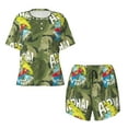thumbnail image 4 of Naloa Surfing Dinosaur Women's Short-Sleeved Pajama Set, Loungewear, Summer pajamas, Breathable Cozy - 4X-Large, 4 of 9