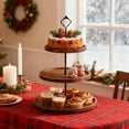 thumbnail image 4 of Dessert Stand under $5! Cagogo Christmas Wooden Dessert Stand, 3 Tier Cake Stand for Party, Rustic Cupcake Display Stand, Holiday Dessert Server, Farmhouse Table Decor, 4 of 6
