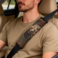 thumbnail image 5 of Xixirimido 5-Piece Car Seat Cover Set Breathable PU Leather Front Seat Covers with Seat Belt & Console Covers Universal Fit for SUV, Sedan, Truck, Bear American Flag Leaves, 5 of 8