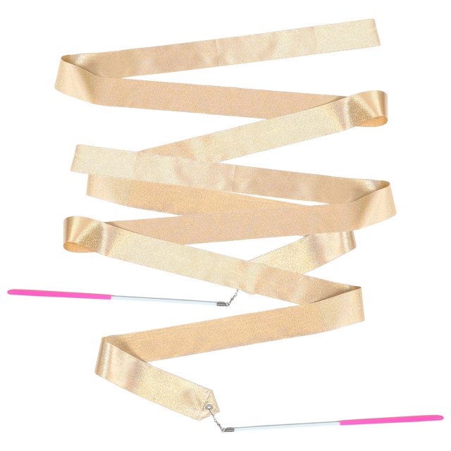 cintas de baile rosas y doradas con purpurina para niñas, ideales para gimnasia, ballet y danza.