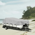 thumbnail image 2 of 14-16 ft V-Shaped Boat Cover, Heavy-Duty 210D Oxford Waterproof Cover - Comes with 4 Sandbags + 4 Separate Ropes, 2 of 7