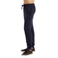 thumbnail image 3 of Men‘s Open Bottom Terry Sweatpants  Elastic Drawstring Waistband  Charcoal Grey S,navy(joggers),M, 3 of 4