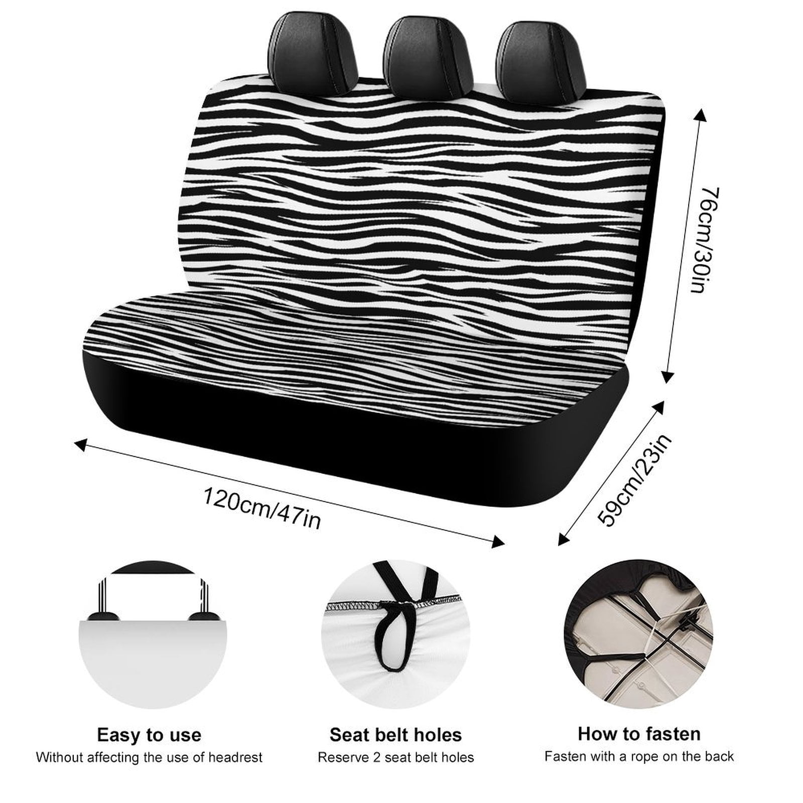 Animal Print Patterns Car Accessories Bench Seat Covers for Cars Print Car Seat Protector Cover for Rear Universal Fit