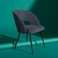 thumbnail image 2 of SAFAVIEH Couture Cromwell Mid-Century Polyester Solid Dining Side Chair, Navy/Black, 2 of 12