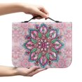 thumbnail image 2 of HELLHERO Mandala Pattern Church Bible Bag, Handle PU Leather Book Holder Case for Prayer Outdoor, Zippered Bible Cover, 2 of 12