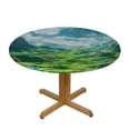 thumbnail image 3 of WYYP Waterproof Round Tablecloth 100% Polyester Fiber Waterproof Resistant Fabric White, 3 of 8