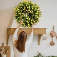 thumbnail image 5 of Spring and Summer Pure Yellow Wreath Simulation Flower Pure Yellow Wreath Door Hanging Home Decoration Spring and Summer Wreath Farmhouse Door Front Decoration Wreath（40Cm）, 5 of 8
