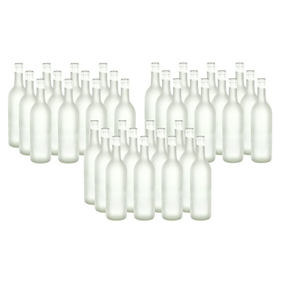 750 ml Frosted Glass Bordeaux Bottles, 3 Cases of 12 Bottles (36 Bottles)
