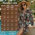 thumbnail image 7 of Xoenoiee Aztec Cow American Tribal Print Women's Swimsuit Coverup Long Sleeve Bathing Suit Cover Ups Button Down Beach Dress Shirt for Swimwear Beachwear, S, 7 of 7