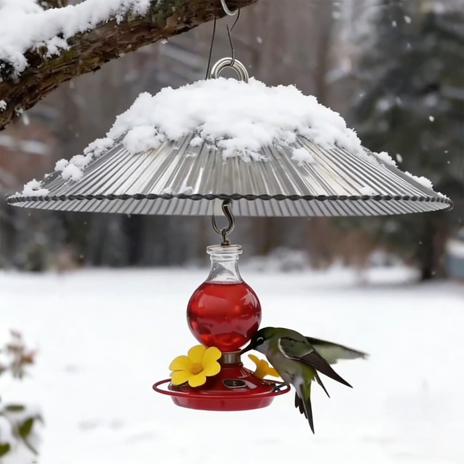 Hummingbird Feeder,Hummingbird Feeders for Outdoors,All-Weather Proof Feeder Cover - Durable Rain & Snow Protection for Outdoor Courtyards | Easy to Install Hanging Design(Multicolor Black)