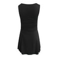 thumbnail image 4 of Women's Square Neck Ruffle Hem Mini Dress Ruched Waisted A Line Homecoming Cocktail Party Short Dress Trendy 2025, 4 of 6