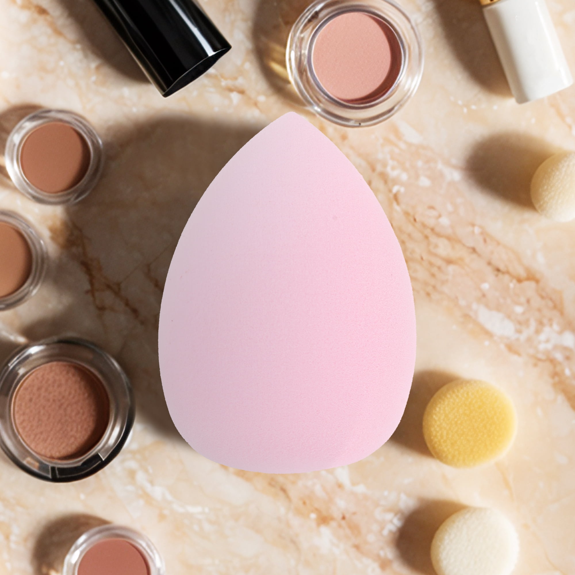 Unique Bargains 2 Pcs Portable Teardrop Face Makeup Sponge Light Pink