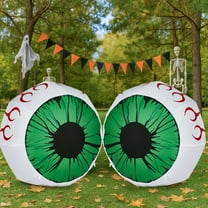UBesGoo 3' Halloween Inflatables with Glowing LED Eyes Spooky Blow-Up Decor for Yard 2 pcs