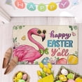 thumbnail image 2 of Happy Easter Y''all Flamingo Decorative Front Door Mat, Easter Eggs Welcome Doormat Indoor Outdoor Non-Slip Floor Entryway Rug, Spring Butterfly Lily Flower Home Kitchen Decoration 17x30 Inch, 2 of 6