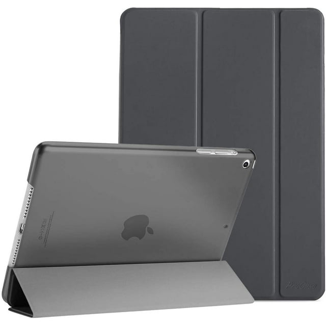 Ipad Air Ultra Thin Smart Case, Lightweight Stand Protective Cover Shell With Translucent Frosted Back Cover For Apple Ipad Air (A1474 A1475 A1476) -Grey