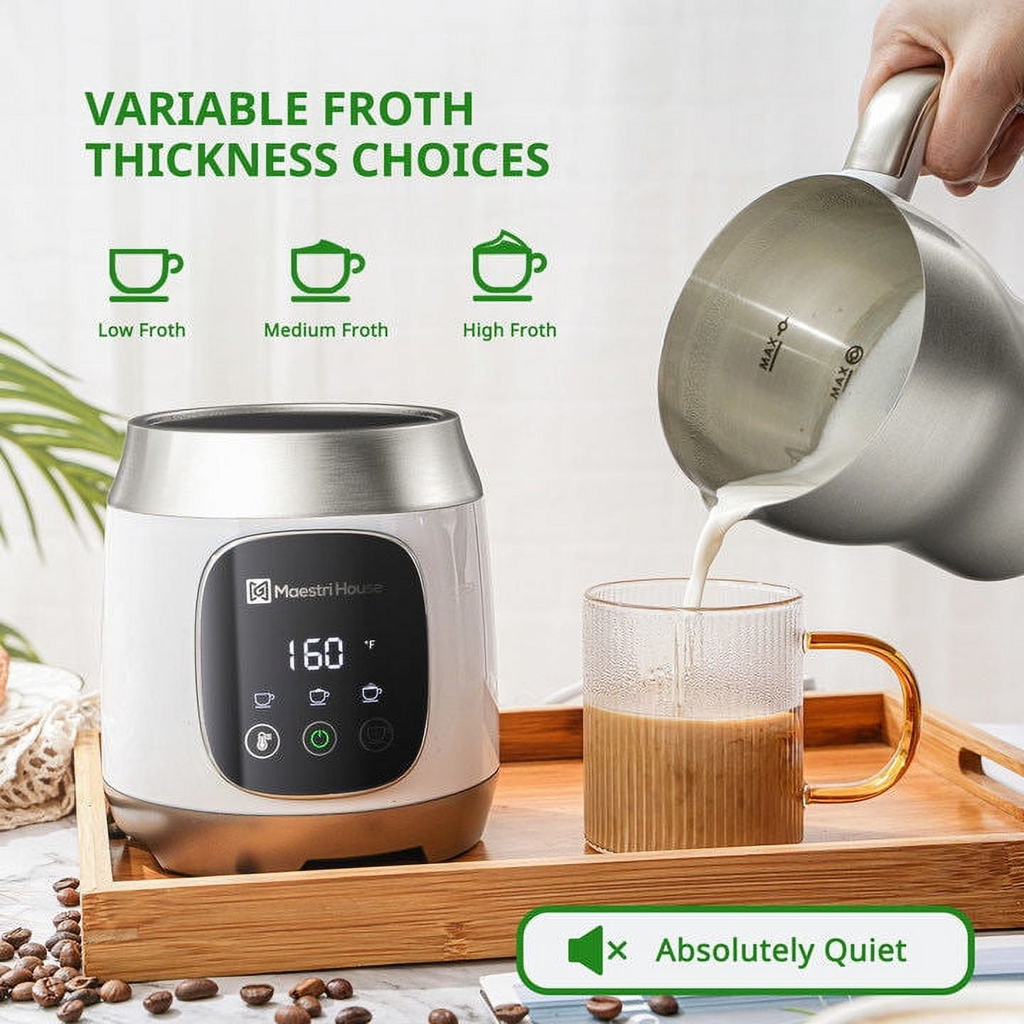 Maestri House Milk Frother, Variable Temp and Froth Thickness Milk Fro –  Deck Coffee