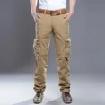 thumbnail image 4 of Pantalones cargo para hombre, ropa de trabajo, pantalones para exteriores, multibolsillos, para senderismo en invierno, multibolsillos, coreanos, forrados con vellón, moda, holgados, 4 of 5