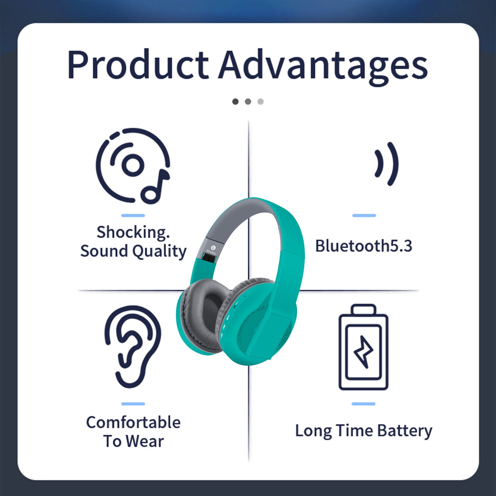Bluetooth Earbuds Headset – 5.3 Wireless Bluetooth Headset, Full-Ear Heavy Plug-In Card, Foldable And Telescopic Plug-In Cable For Communication