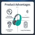 thumbnail image 5 of Matoen Wireless Bluetooth 5.3 Headset Foldable Noise Cancelling Over Ear Comfortable Ear Cushions for Travel Work Cellphones, 5 of 8
