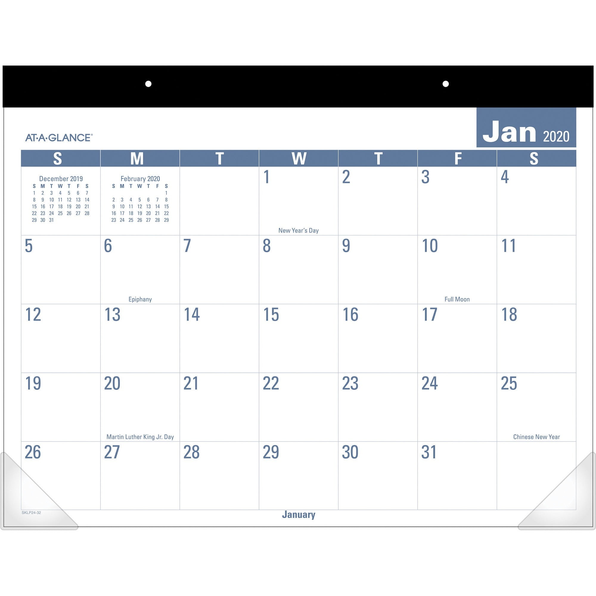 At-A-Glance, AAGSKLP2432, E-Z Read Monthly Desk Pad, 1 Each
