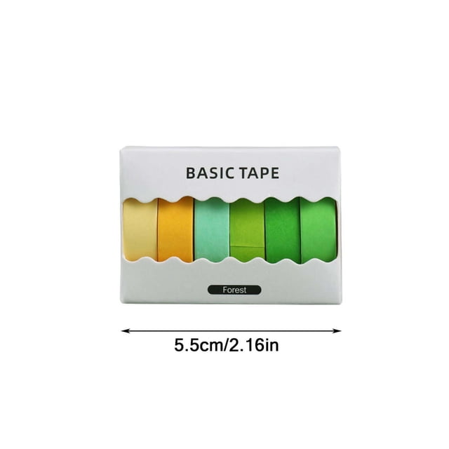 Pegatinas para Cuadernos 6 Color Sólido Japonés Conjunto de Cinta de Papel, 300x0.9cm Pegatina de Decoración de Nota No Repetitiva