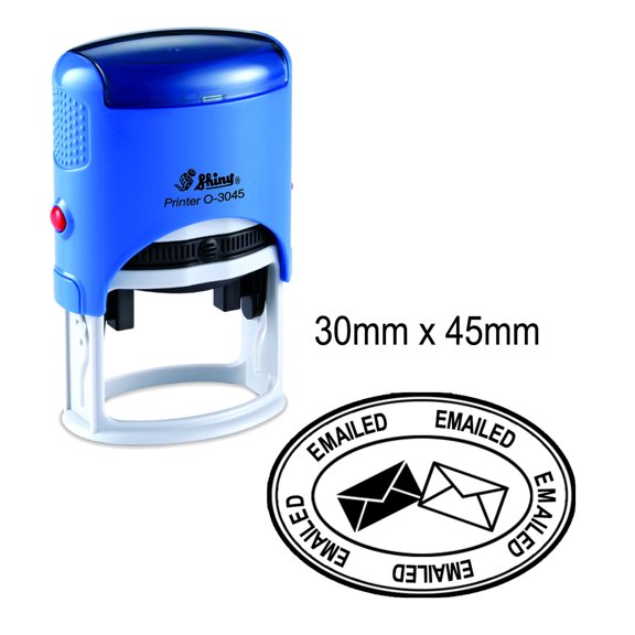 EMAILED Self Inking Personalized Stamp With Text Shiny Oval Rubber Stamp 30mm x 45mm