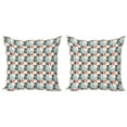 thumbnail image 1 of Ambesonne Tribal Throw Pillow Cover 2 Pack, Grid Style Squares Zigzag, 16", Multicolor, 1 of 2