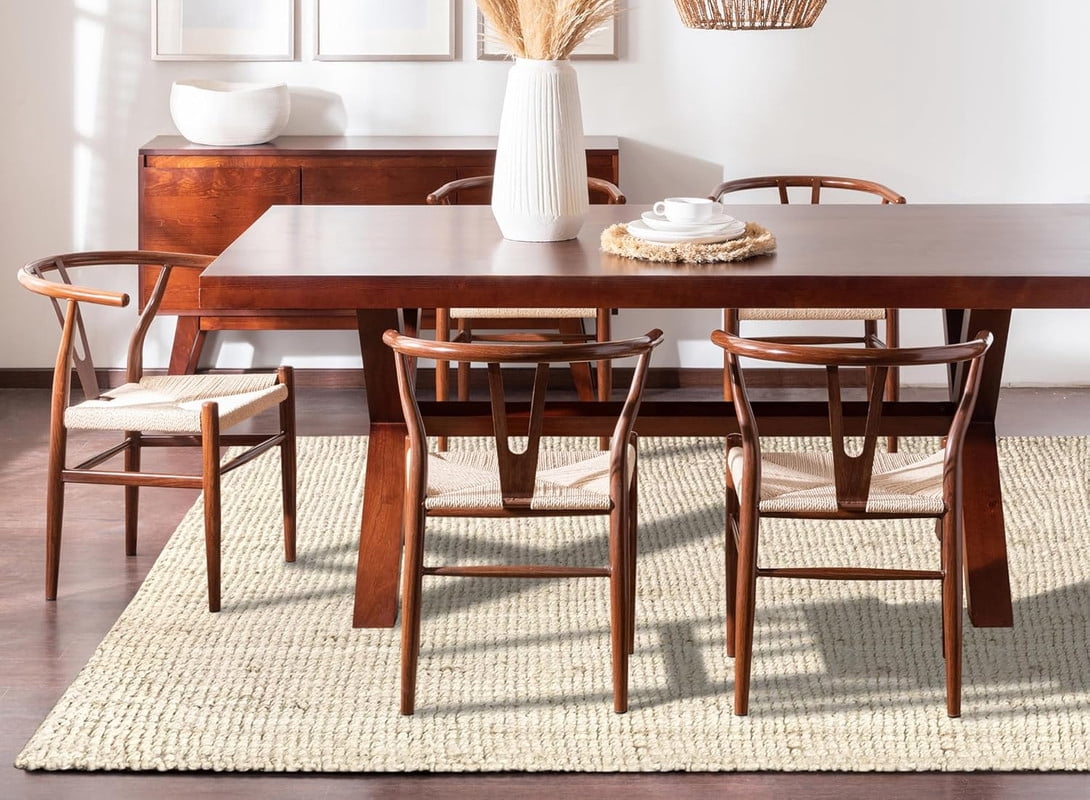 Delara Premium Handwoven 100% Jute Area Rug (3' x 5'), Natural Fiber Boucle Design, 0.25" Thick – Durable Rug for Living Room, Bedroom & Entryway