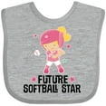 thumbnail image 3 of Inktastic Future Softball Star Girl Girls Baby Bib, 3 of 4