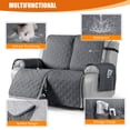 thumbnail image 6 of KINCAM Waterproof Recliner Sofa Cover for 2 Seater , Non-Slip Washable Furniture Protector with Storage Pocket, Drak Gray, 6 of 9