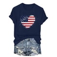 thumbnail image 3 of TOWED22 4th of July Shirts for Women American Flag 1776 Graphic Tees Casual Cap Sleeve USA Patriotic Tops(Navy,L), 3 of 4
