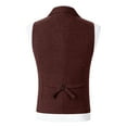 thumbnail image 3 of Mens Casual Vests Herringbone Tweed Waistcoat Vintage V-Neck Retro Wedding Travel Workwear Vest With Pockets, 3 of 5