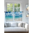 thumbnail image 4 of Ocean Beach Sheer Curtains 2 Panels Set Summer Nature Sea Sky Cloud Scenery Lihgt Filtering Rod Pocket Voile Drape, Semi Sheer Window Curtains for Bedroom Living Room, 52"x54", 4 of 5