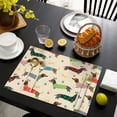 thumbnail image 4 of Colorful Funny Dachshund Summer Placemats Table Placemats Set Of 4-Linen Kitchen Washable Placemats Table Mats 11.8"x17.7"Non-Slip Heat Resistant, 4 of 6