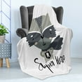 thumbnail image 4 of Cartoon Soft Flannel Fleece Throw Blanket, Style Raccoon Super Hero with a Costume and Cape Childish Animal Design, Cozy Plush for Indoor and Outdoor Use, 60" x 80", Multicolor, by Ambesonne, 4 of 5