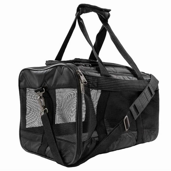 Deluxe Airline Approved Soft Sided Dog & Cat Carrier, Black, Large