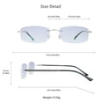 thumbnail image 2 of LifeArt Pure Titanium Frame Glasses/Blue Light Blocking Reading Glasses, Reduce Eyestrain, Stylish for Men and Women(Silver,+2.50 Magnification), 2 of 5