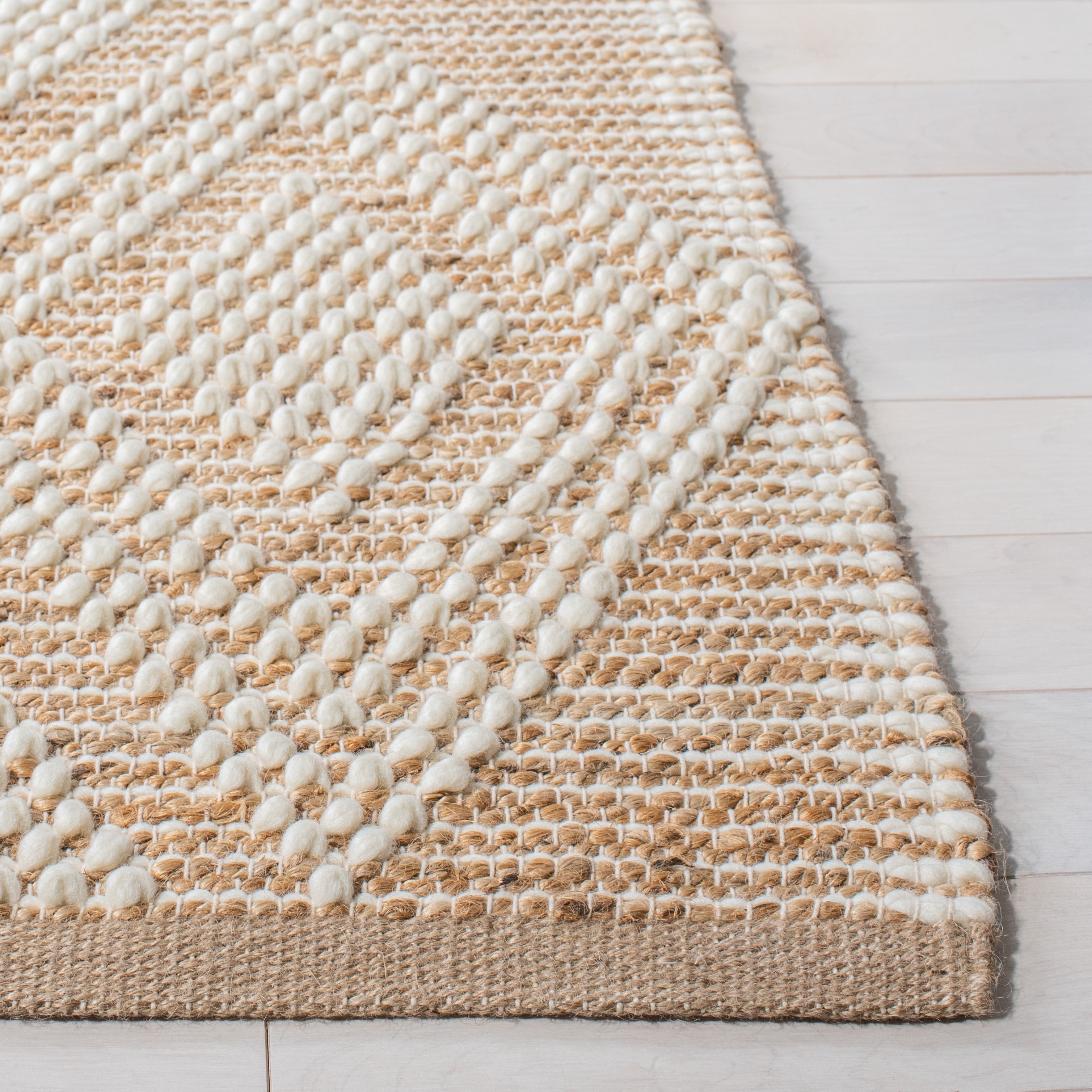 SAFAVIEH Natura Alden Diamond Area Rug, Natural/Ivory, 6' x 6' Square